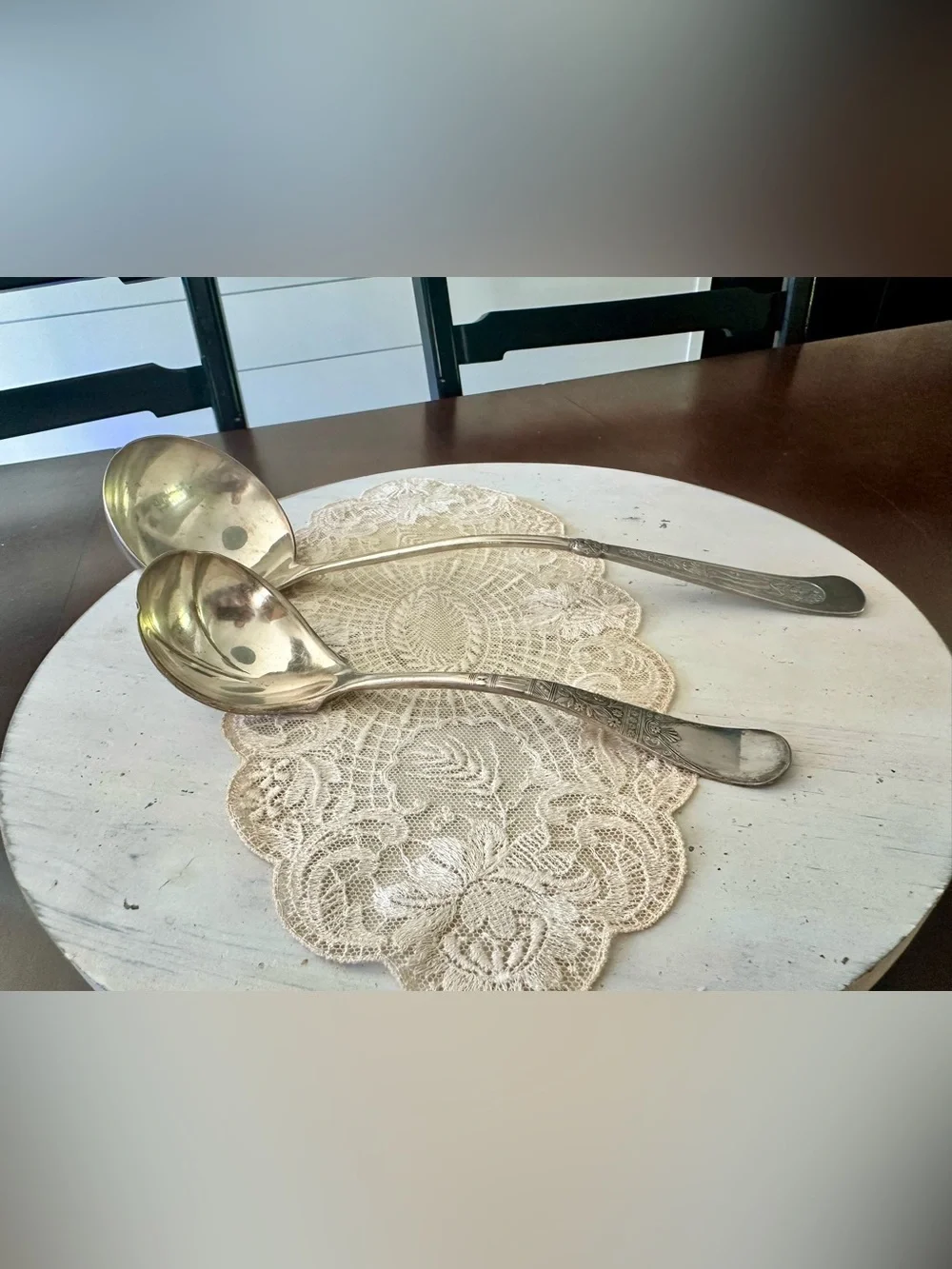 Vintage 1847 Rogers Bros A1 Silverplate Ladle Set Soup Gravy Ornate 2pc